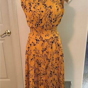 Nanette Lepore One Shoulder Mustard Floral Dress